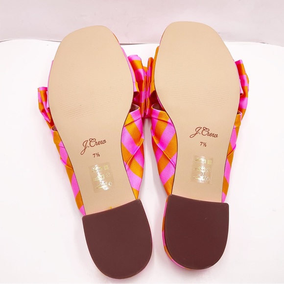 🆕{J. Crew} Abbie Striped Tie Silk Bow Sandals - Picture 13 of 16